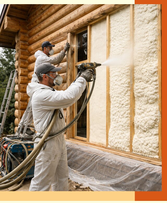 Утепление деревянного дома ППУ в Ростове от 4310 руб/м2 | ТепломастерРсв — под ключ