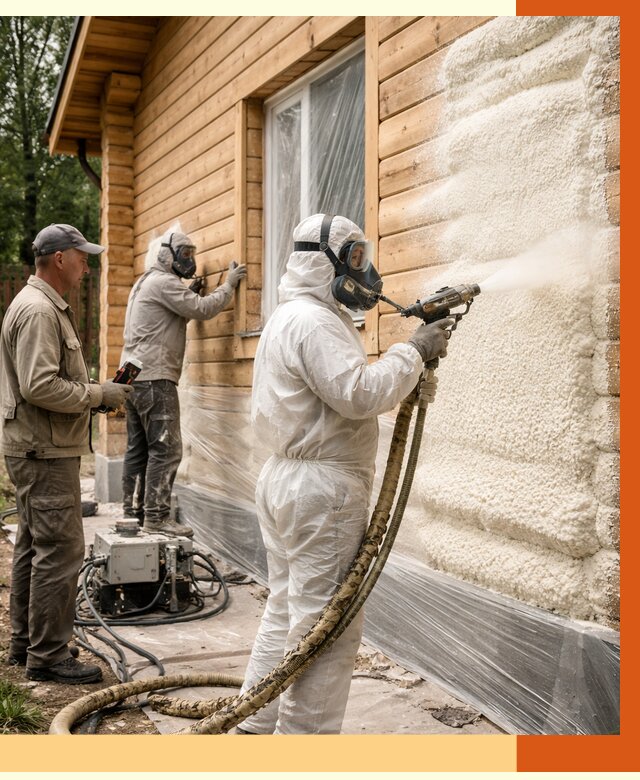 Утепление дома из бруса ППУ в Ростове от 3951 руб/м2 под ключ | ТепломастерРсв