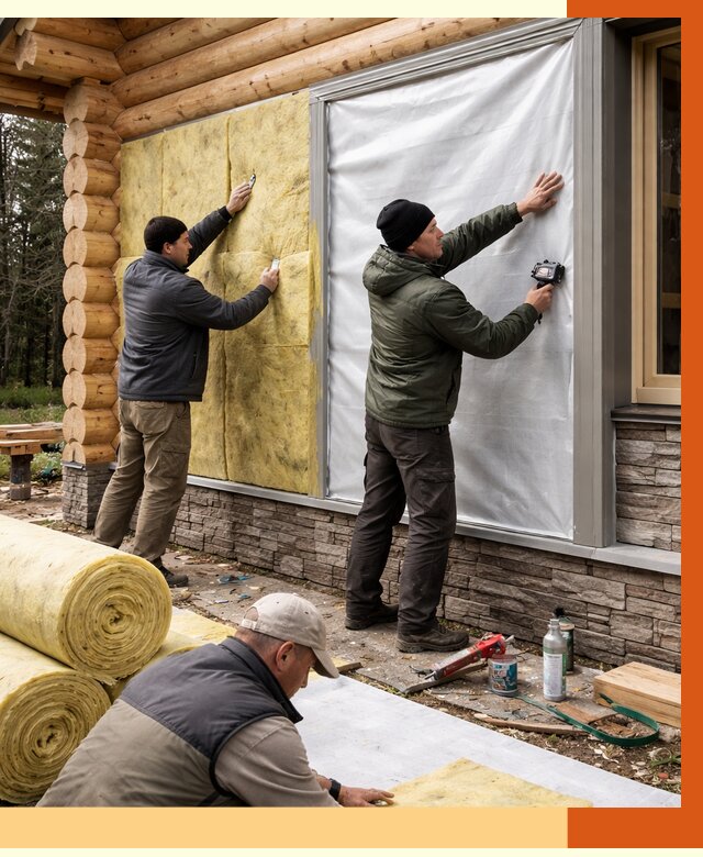 Утепление бревенчатого дома в Ростове от 7851 руб/м2 — заказать под ключ | ТепломастерРсв