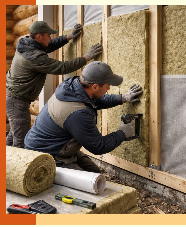 Утепление бревенчатого дома под ключ в Ростове