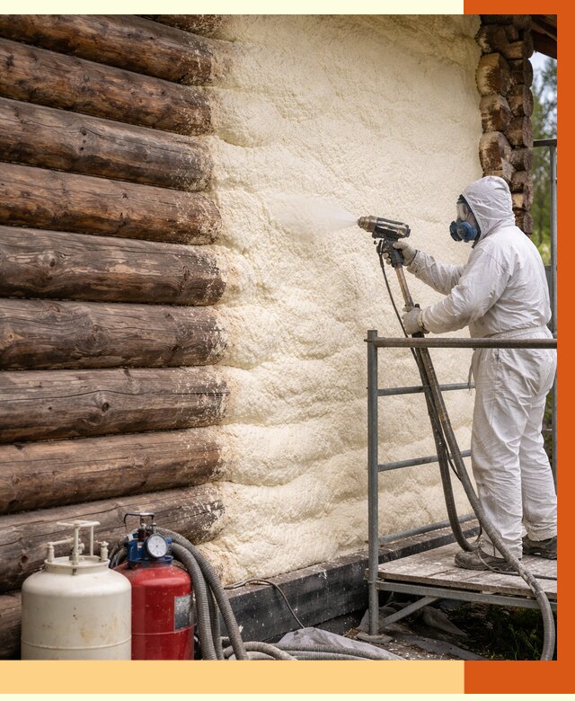 Утепление бревенчатого дома ППУ в Ростове под ключ от 6414 руб. | ТепломастерРсв