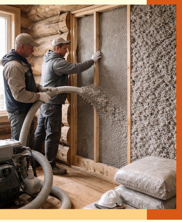 Утепление бревенчатого дома эковатой в Ростове от 2822 руб. | ТепломастерРсв