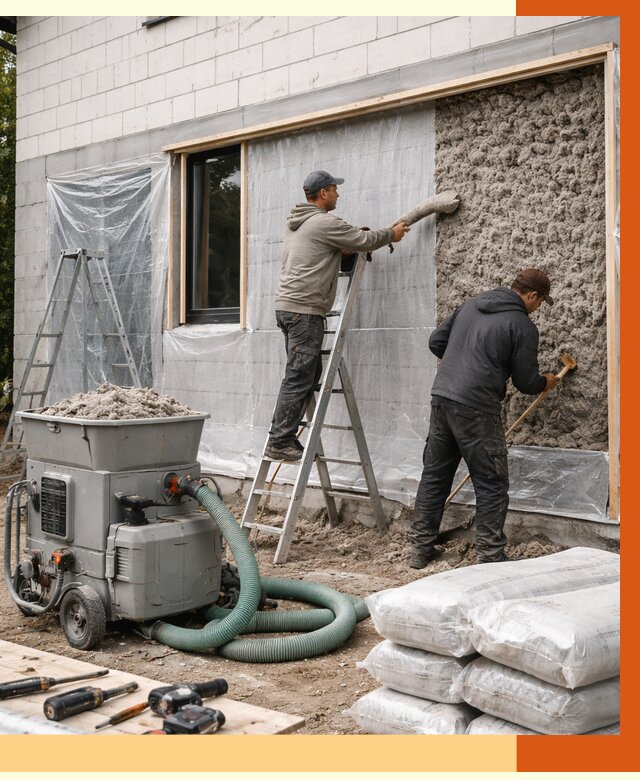 Утепление дома из газобетона эковатой в Ростове от 4618 руб./м2 | ТепломастерРсв