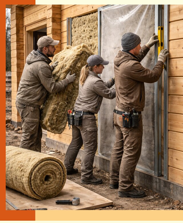 Утепление дома из двойного бруса в Ростове качественно и надёжно