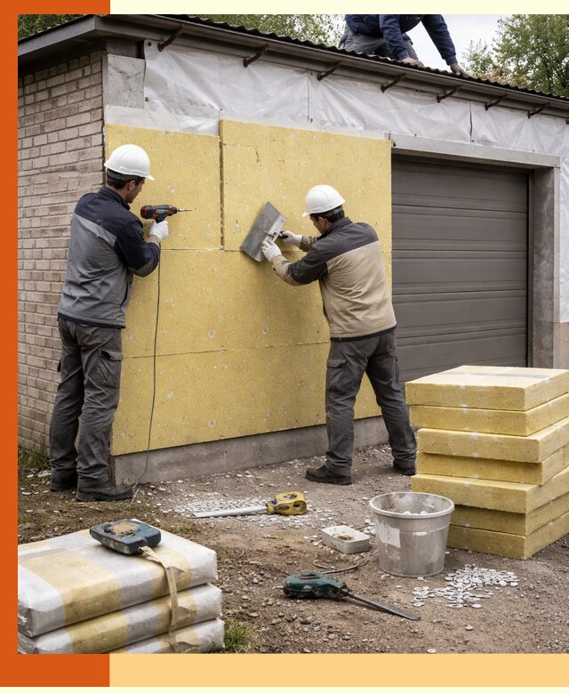 Утепление гаража снаружи в Ростове качественно и надёжно