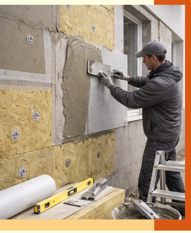 Утепление фасада под штукатурку в Ростове от 4310 руб/м2 — монтаж пенопластом и минватой | ТепломастерРсв