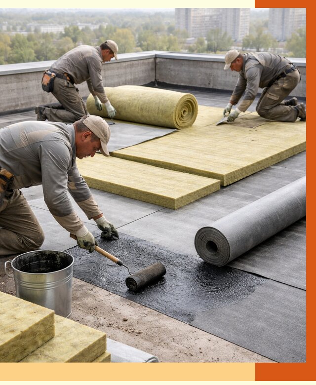 Утепление плоской крыши в Ростове от 7389 руб./м2 под ключ | ТепломастерРсв