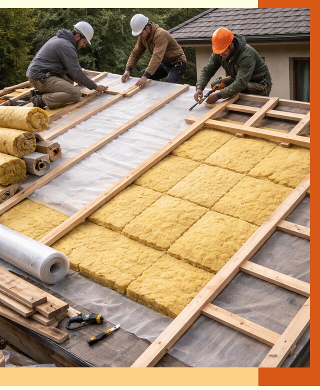 Утепление скатной крыши в Ростове от 1283 руб./м2 под ключ | ТепломастерРсв