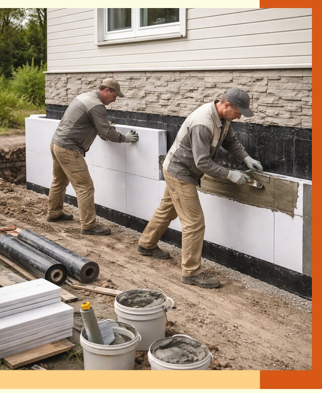 Утепление фундамента снаружи в Ростове от 4310 руб. за м² | ТепломастерРсв