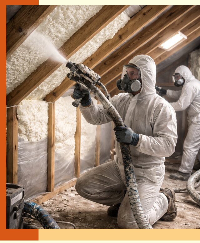 Утепление чердака пенополиуретаном (ППУ) в Ростове