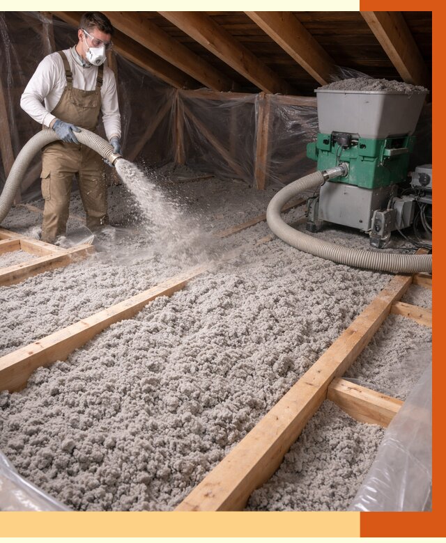 Утепление чердака эковатой в Ростове от 1488 руб/м2 — заказать у ТепломастерРсв