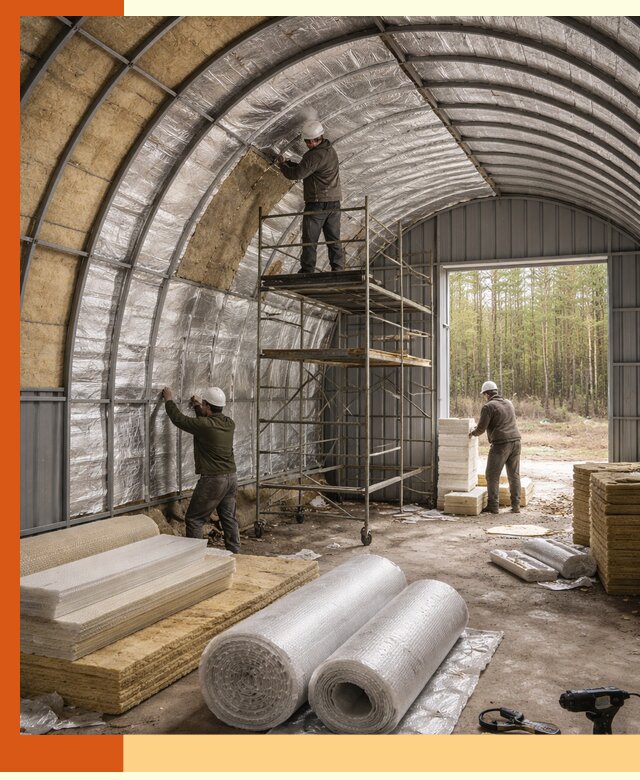 Утепление арочного ангара под ключ в Ростове