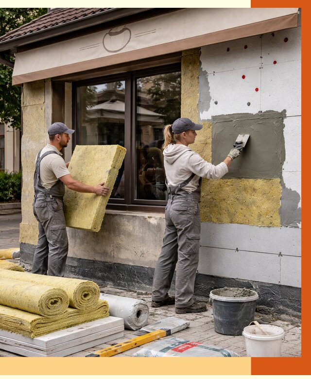 Утепление кафе в Ростове от 4310 руб/м2 — комплексно под ключ | ТепломастерРсв