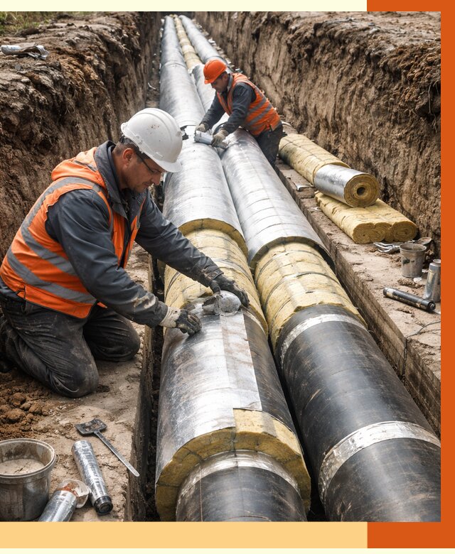 Утепление теплотрассы в Ростове от 4618 руб./м2 — ппу и комплексная изоляция | ТепломастерРсв