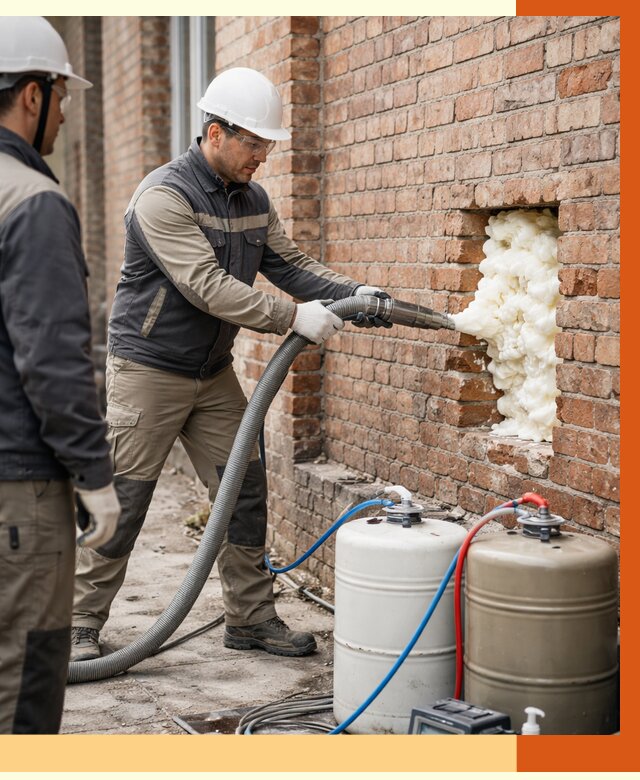 Заливка ППУ в пустоты кирпичной стены в Ростове от 2822 руб. | ТепломастерРсв