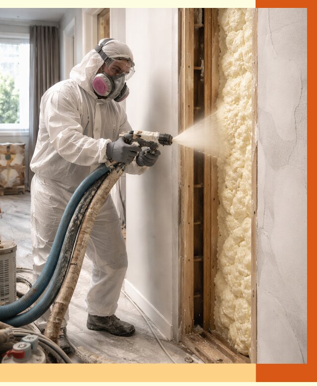 Межстеновое утепление ППУ в Ростове от 2822 руб/м2 — межстенное утепление под ключ | ТепломастерРсв