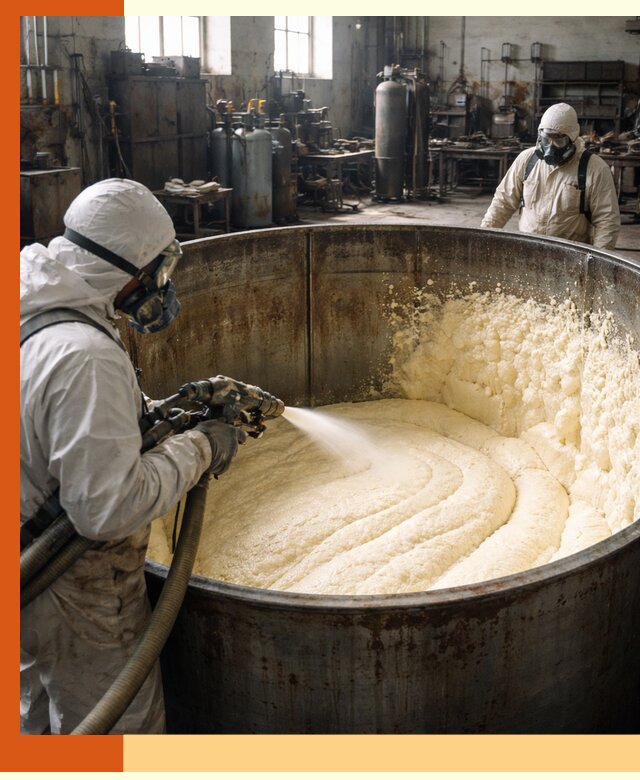 Заливка ппу в емкости с полной изоляцией и герметизацией в Ростове