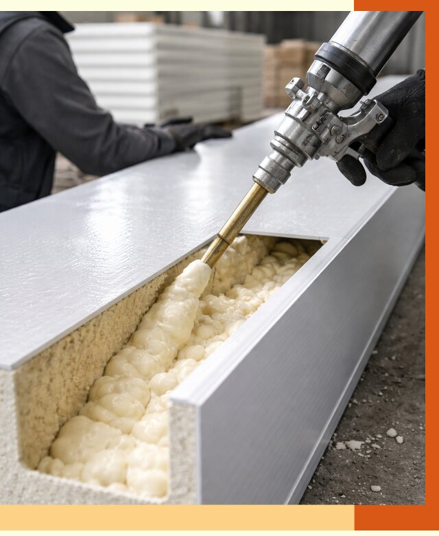 Заполнение пустот холодильных панелей в Ростове от 7697 руб. | ТепломастерРсв