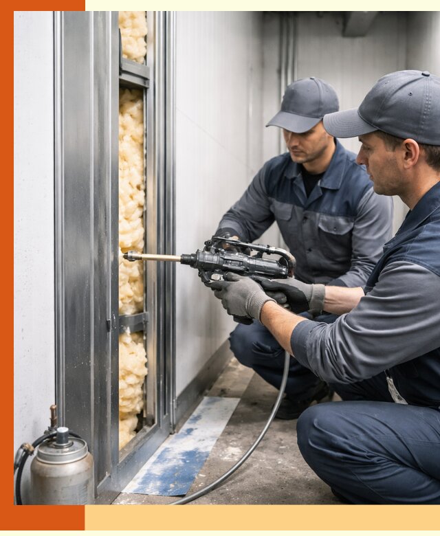 Заполнение пустот холодильных панелей в Ростове специализированной пеной