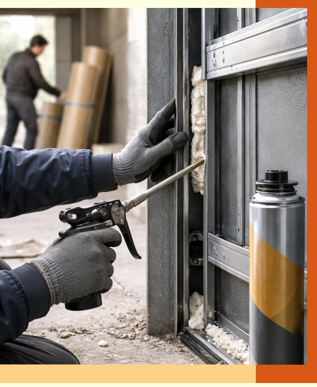 Заполнение пустот ворот в Ростове от 4618 руб. — заливка ППУ, утепление под ключ | ТепломастерРсв