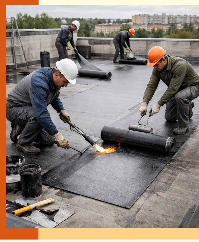 Профессиональная гидроизоляция плоской кровли в Ростове