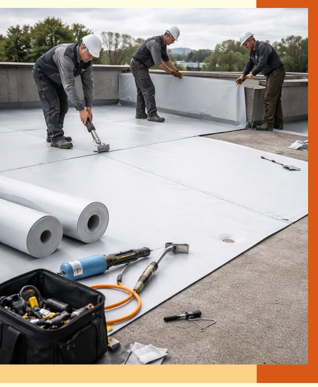 Гидроизоляция мембранной кровли в Ростове от 7697 руб./м² — профессионально | ТепломастерРсв