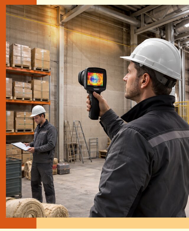 Тепловизионное обследование склада и выявление утечек в Ростове