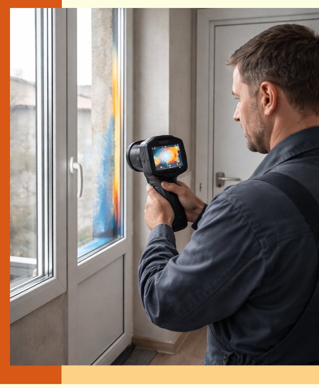 Тепловизионное обследование окон и дверей в Ростове