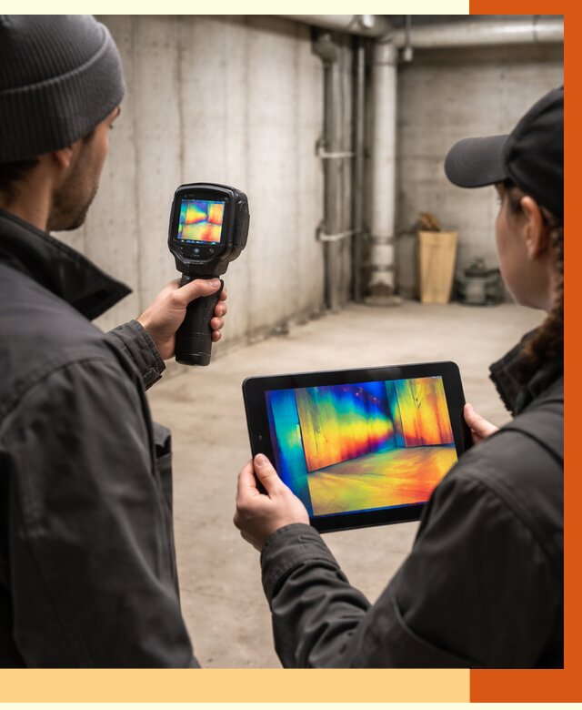 Тепловизионное обследование подвала в Ростове от 4618 руб. — проверка гидроизоляции | ТепломастерРсв