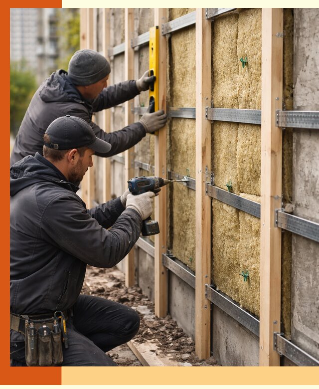 Монтаж обрешетки под утепление зданий и квартир в Ростове